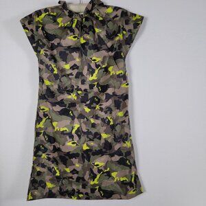 Ann Mashburn Womens Short Sleeve Camo Shift Dress Size XS Green Brown Outdoor